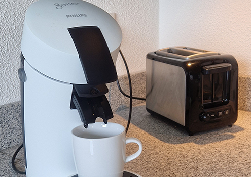 toaster und sensei kaffeemaschine